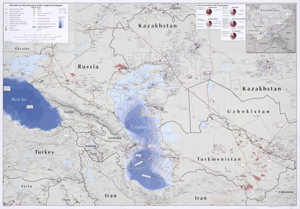 Oil and gas infrastructure in the Caspian Sea region (CIA, 2012)